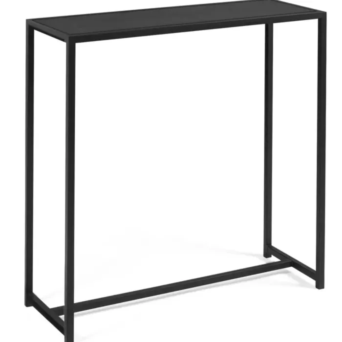 Console métal noir style industriel 80 cm