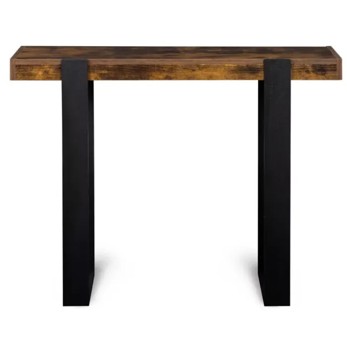 Console noire et bois effet vieilli