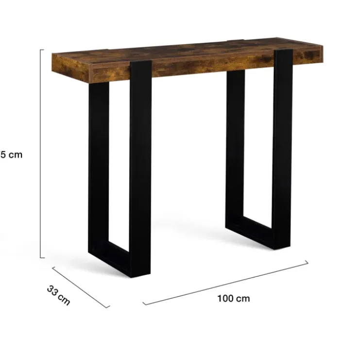 Console noire et bois effet vieilli