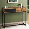 Console style industriel bois et métal 2 tiroirs