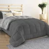 Couette polaire biface 220x240 cm gris clair et gris foncé 400 gr