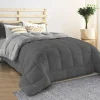 Couette polaire biface 140x200 cm gris clair et foncé