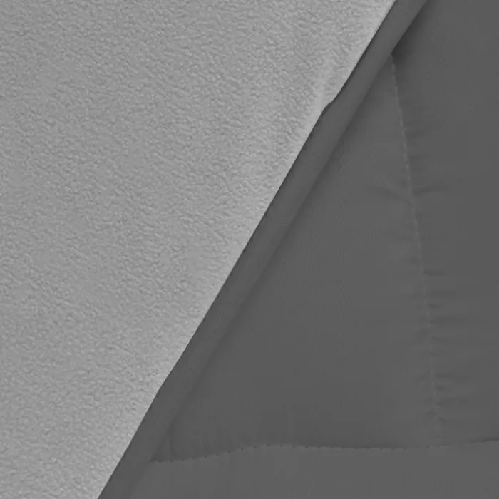 Couette polaire biface 140x200 cm gris clair et foncé