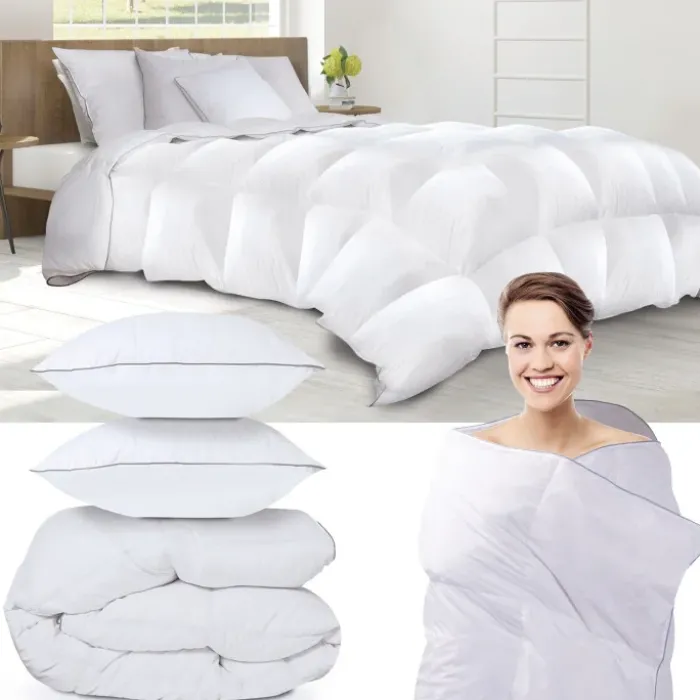Couette 240x220 + 2 oreillers en plume d’oie