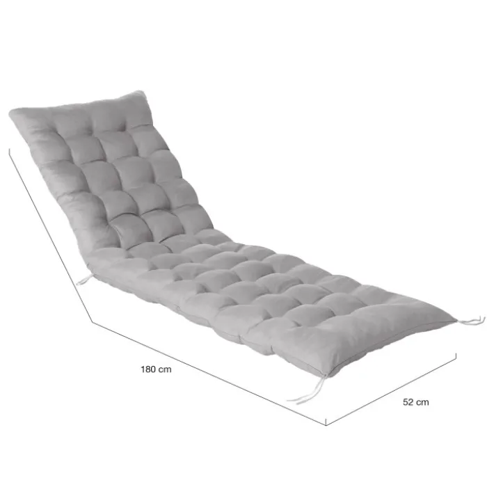 Coussin bain de soleil transat gris 180 cm