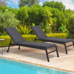 Coussins transat gris 190 cm