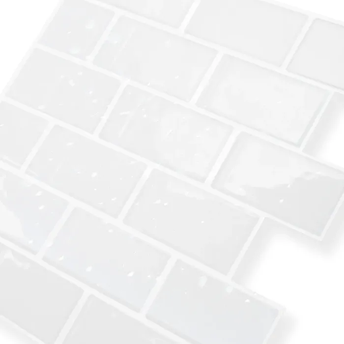 Crédence adhésive murale effet carrelage blanc