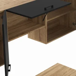 Cuisine complète 240 cm avec plan de travail bois et noir