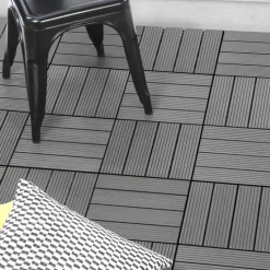Dalles composite clipsables 30x30 CM en bois gris