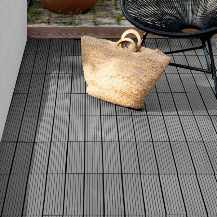 Dalles composite clipsables 30x30 CM en bois gris