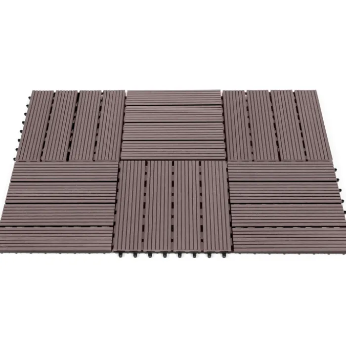 Dalles composite clipsables 30x30 cm pour terrasse