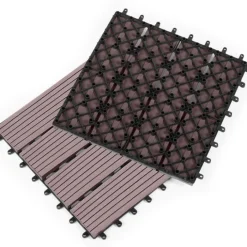 Dalles composite clipsables 30x30 cm pour terrasse