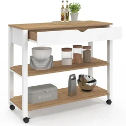 Desserte de cuisine XXL plan de travail 110 cm et tiroir
