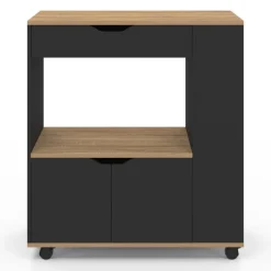 Desserte micro-onde placard tiroir épices noir