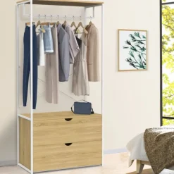 Dressing bois et métal blanc