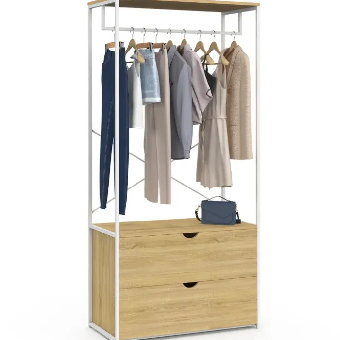 Dressing bois et métal blanc