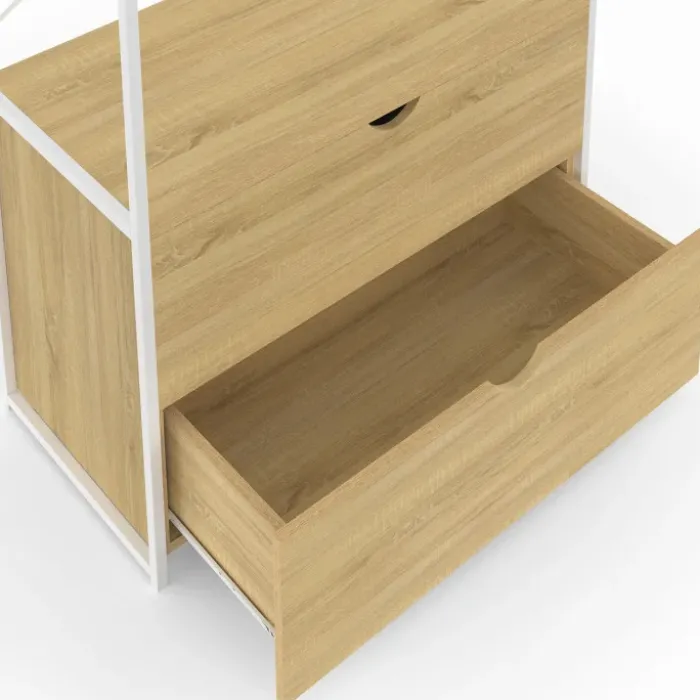 Dressing bois et métal blanc
