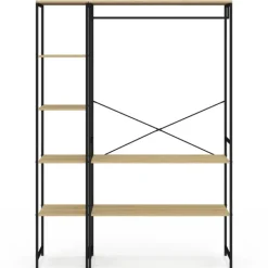 Dressing d'angle double penderie design industriel 123 cm