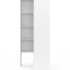 Dressing d'angle modulable L. 90 / 127 cm double penderie + étagères blanc