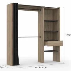 Dressing extensible bois et noir