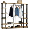 Dressing ouvert industriel 167 cm double penderie
