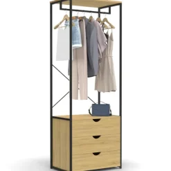 Dressing penderie 3 tiroirs L.60 cm design industriel