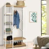 Dressing penderie avec étagère style industriel blanc 90 cm