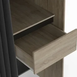 Dressing XXL extensible 120/180 cm en hêtre avec penderie, étagères et tiroirs
