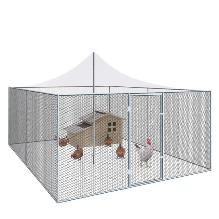Enclos poulailler 3 x 4 m de 12 m2 en acier galvanisé