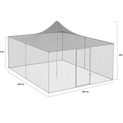 Enclos poulailler 3 x 4 m de 12 m2 en acier galvanisé
