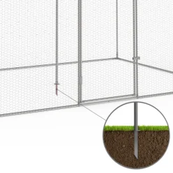 Enclos poulailler en acier galvanisé 6 m² 3x2 m volière extérieure