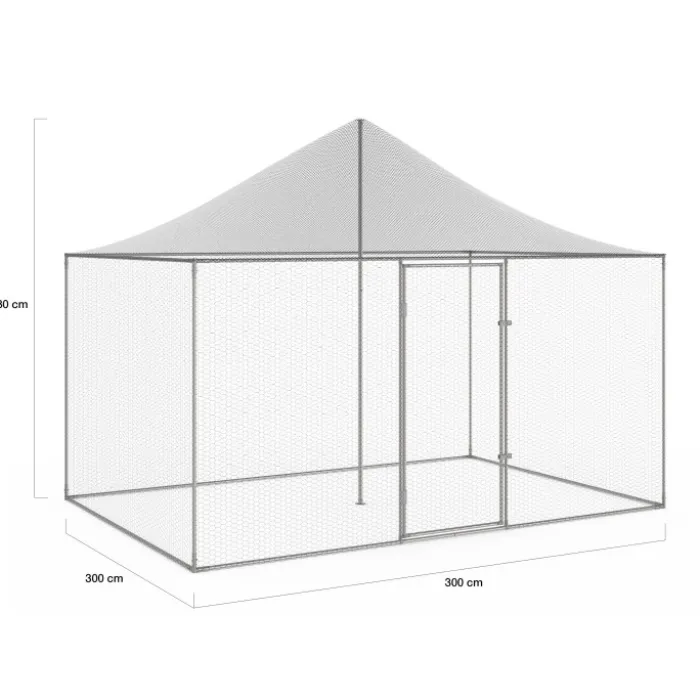 Enclos poulailler en acier galvanisé 6 m² 3x2 m volière extérieure