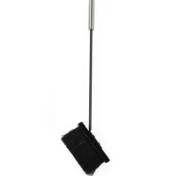 Ensemble d'accessoires de cheminée noir inox avec support