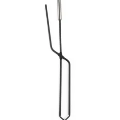Ensemble d'accessoires de cheminée noir inox avec support