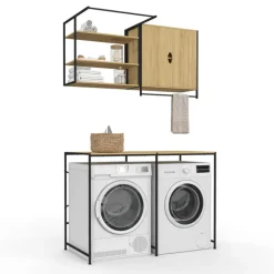 Ensemble pour machine à laver et sèche-linge design industriel