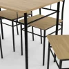Ensemble table à manger + 4 chaises métal noir et bois