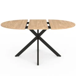Ensemble table à manger ronde extensible 110 - 150 cm et 4 chaises en velours gris foncé