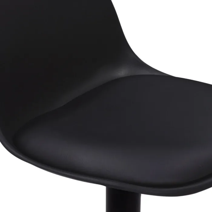 Ensemble table de bar bois et noir et 2 tabourets noir pied noir