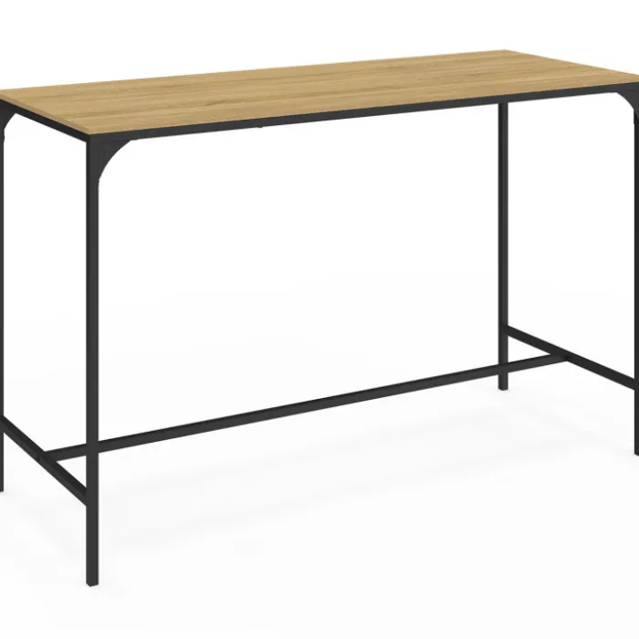 Ensemble table et 6 chaises hautes de bar au design industriel