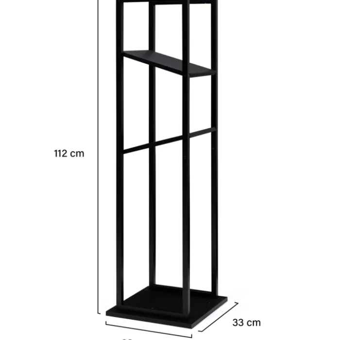 Etagère de rangement pour bois de chauffage en acier noir