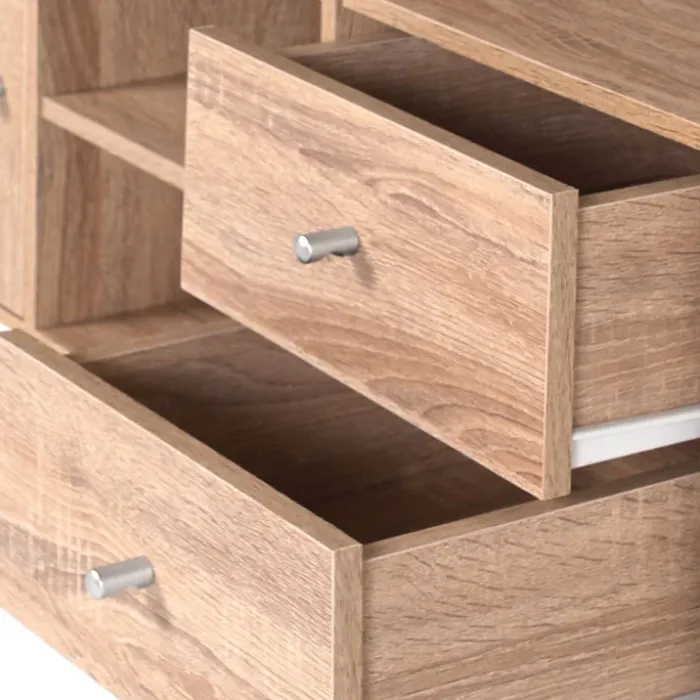 Etagère escalier 4 niveaux bois imitation hêtre