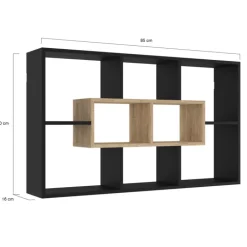 Etagère murale noire et effet bois