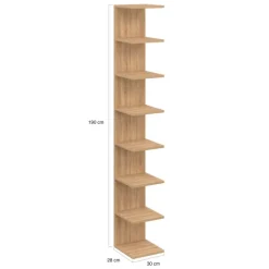 Etagère murale suspendue façon hêtre 190 cm