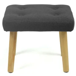 Fauteuil avec repose pieds en tissu gris anthracite style scandinave