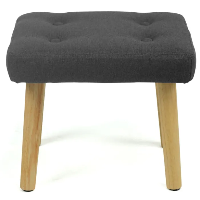 Fauteuil avec repose pieds en tissu gris anthracite style scandinave