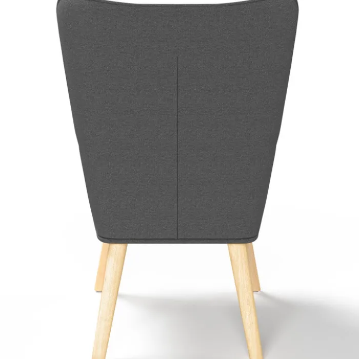 Fauteuil avec repose-pieds gris anthracite style scandinave