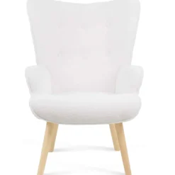 Fauteuil bouclette blanche style scandinave