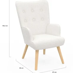 Fauteuil bouclette blanche style scandinave