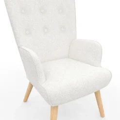 Fauteuil bouclette blanche style scandinave