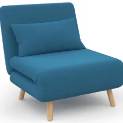 Fauteuil convertible en lit 1 place bleu canard